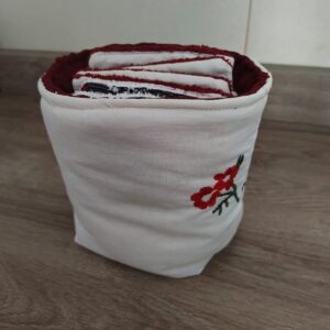 Panier avec cotons lavables